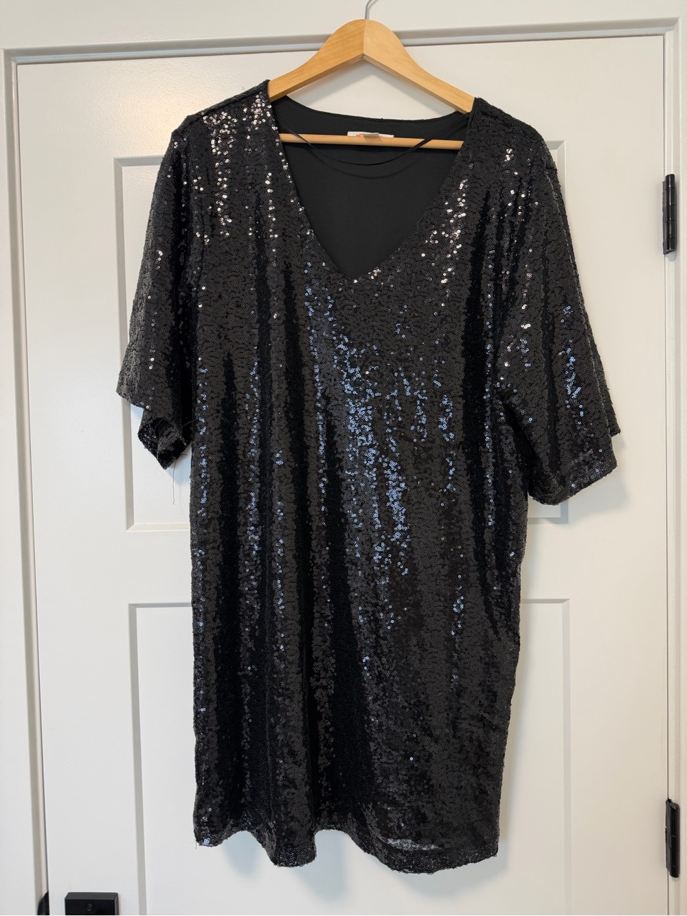 Joe Fresh Black Sequin V-Neck Tunic